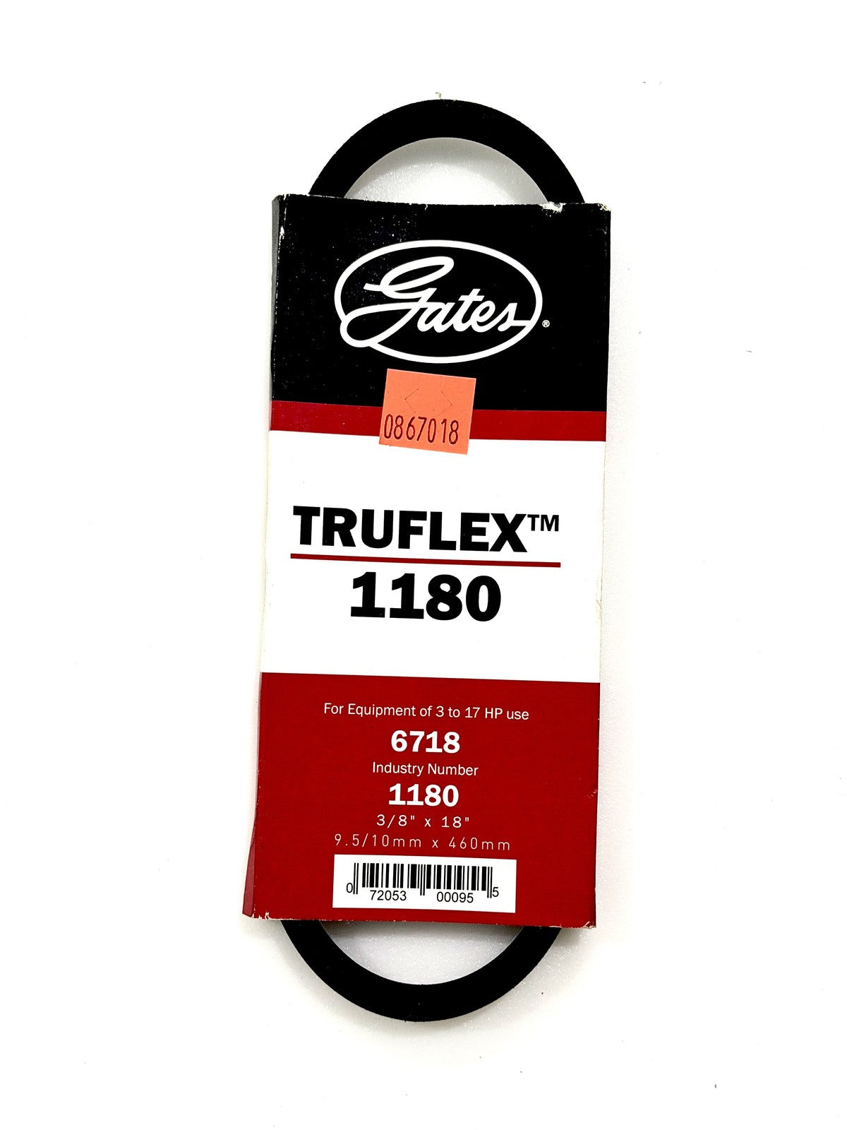 Gates TRUFLEX 1180 V-Belt 3L180 8400-1180 3/8 x 18 in Wrapped EPDM 3-17 HP New