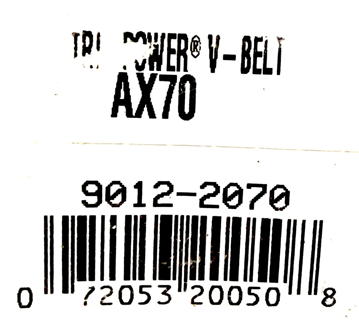 Gates AX70 Tri-Power V-Belt 1/2 x 72 in Cogged Notched Made in USA Dayton 6L248