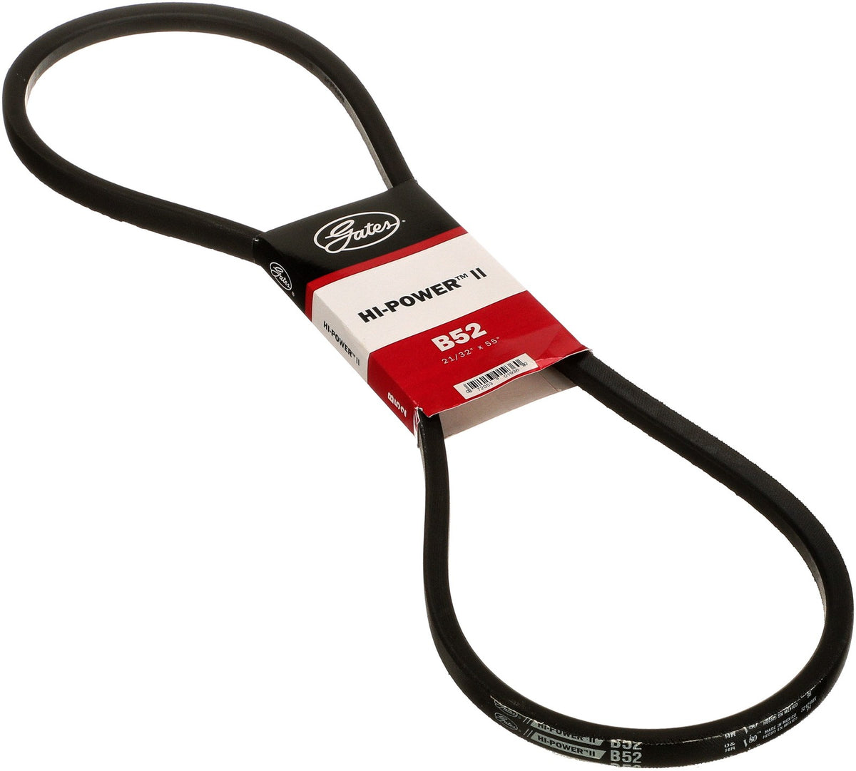 Gates B52 Hi-Power II V-Belt 21/32 x 55 in B Section Wrapped Industrial Belt New