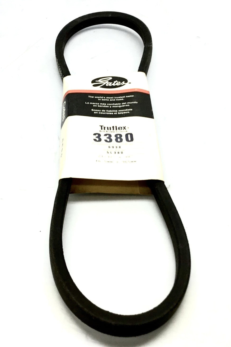Gates 5L380 V-Belt 3380 21/32 in x 38 in EPDM FHP Wrapped Belt 8400-3380 New
