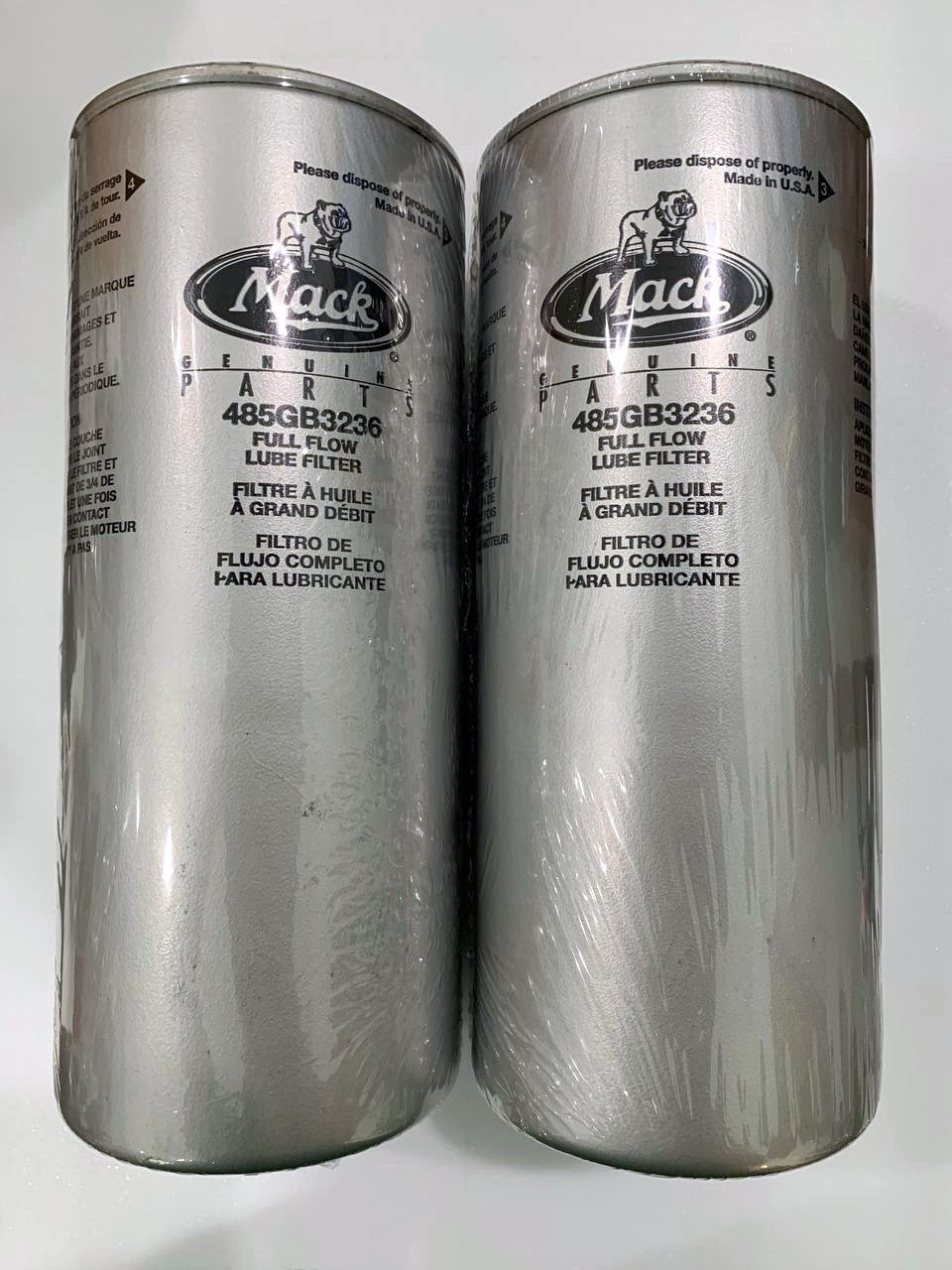 Mack 485GB3236 485GB3232 Oil Filter Lot of 2 Full Flow Lube ASET Genuine USA
