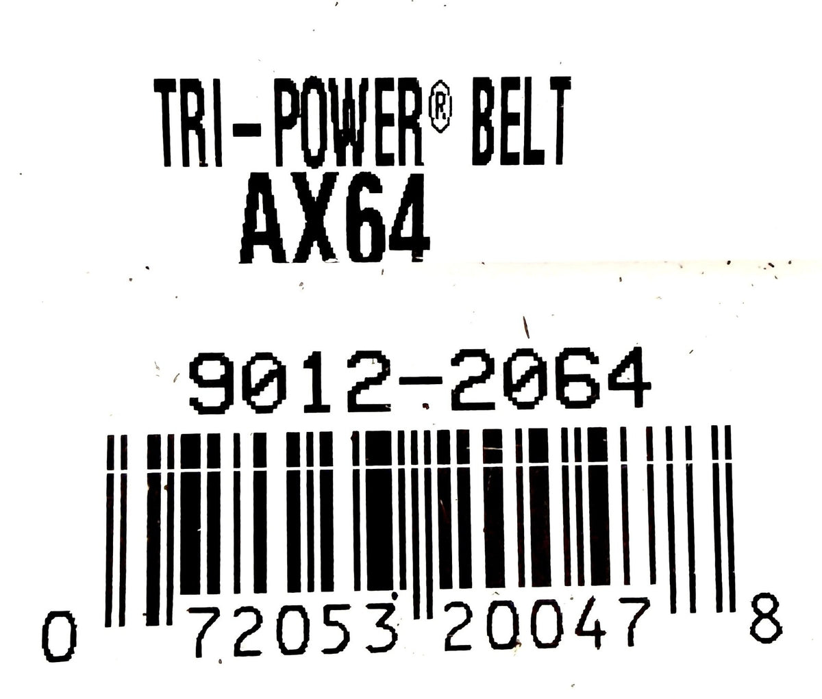 Gates AX64 Tri-Power Vextra Cogged V-Belt 1/2 x 66 in AX Section EPDM 9012-2064