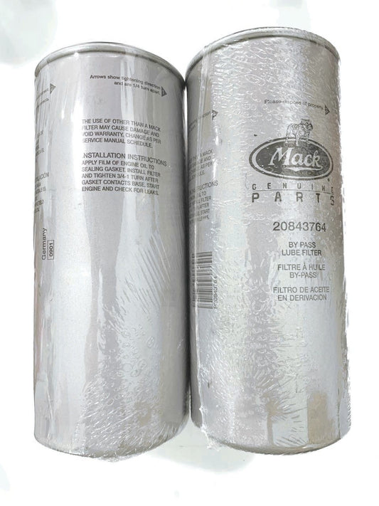 Lot of 2: Genuine Mack OEM Engine Oil By Pass Lube Filter 20843764 Heavy Duty