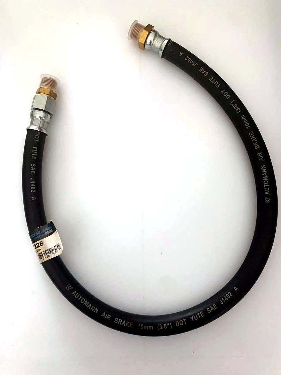 Automann 177.7228 28" 3/8" Air Brake Hose Assembly Heavy Duty Semi Truck Tractor