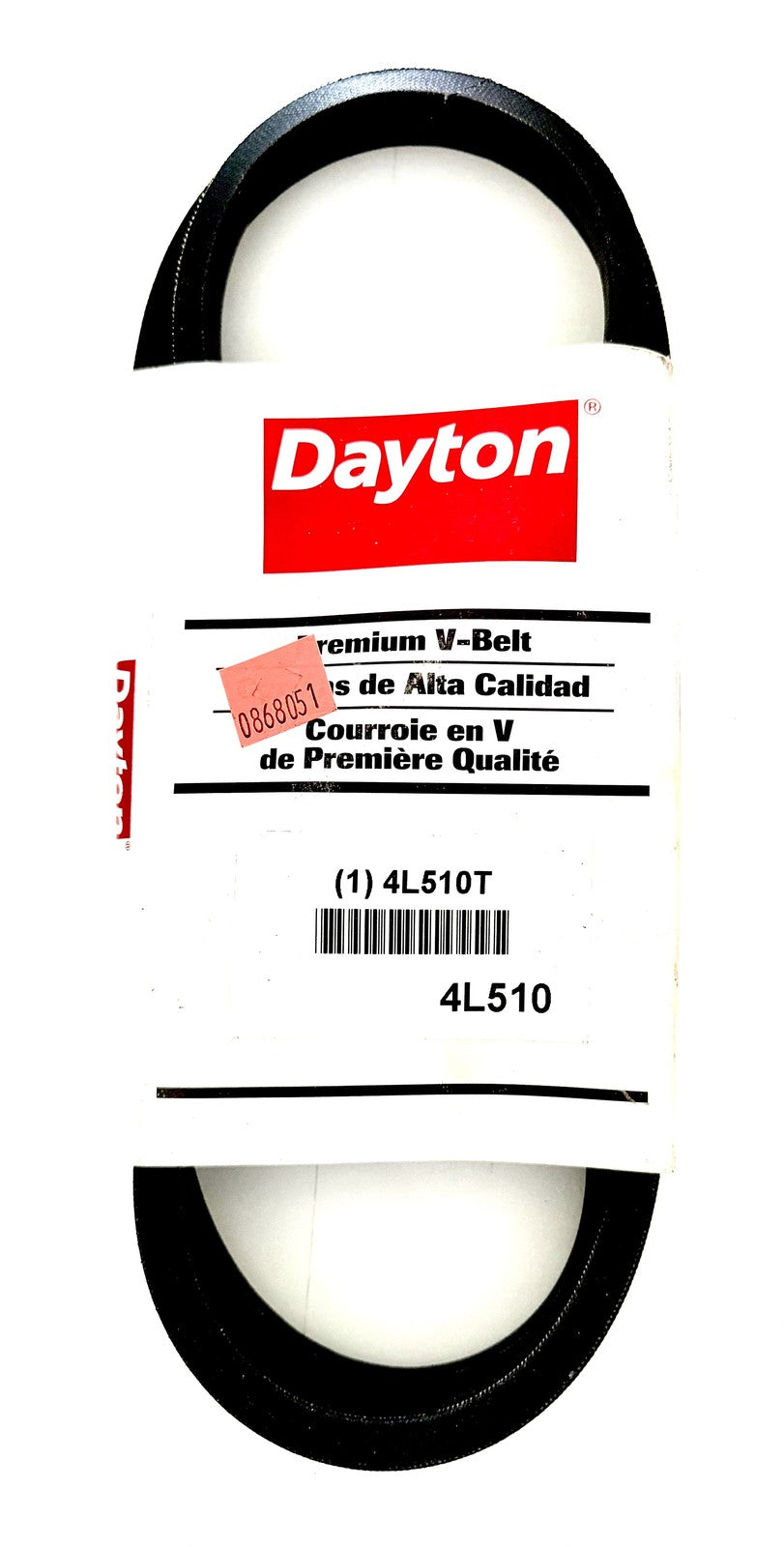 Dayton 4L510 Premium V-Belt 1/2 in x 51 in 4L Section Wrapped Oil Heat Resistant