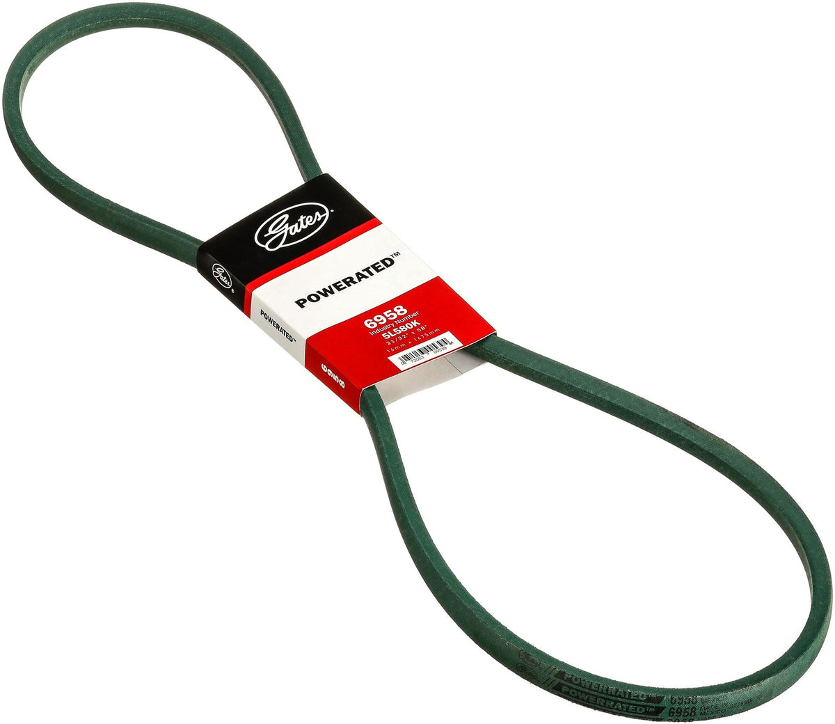 Gates 6958 PoweRated V-Belt 21/32 x 58 in 5L580K Lawn Garden Drive Belt Aramid