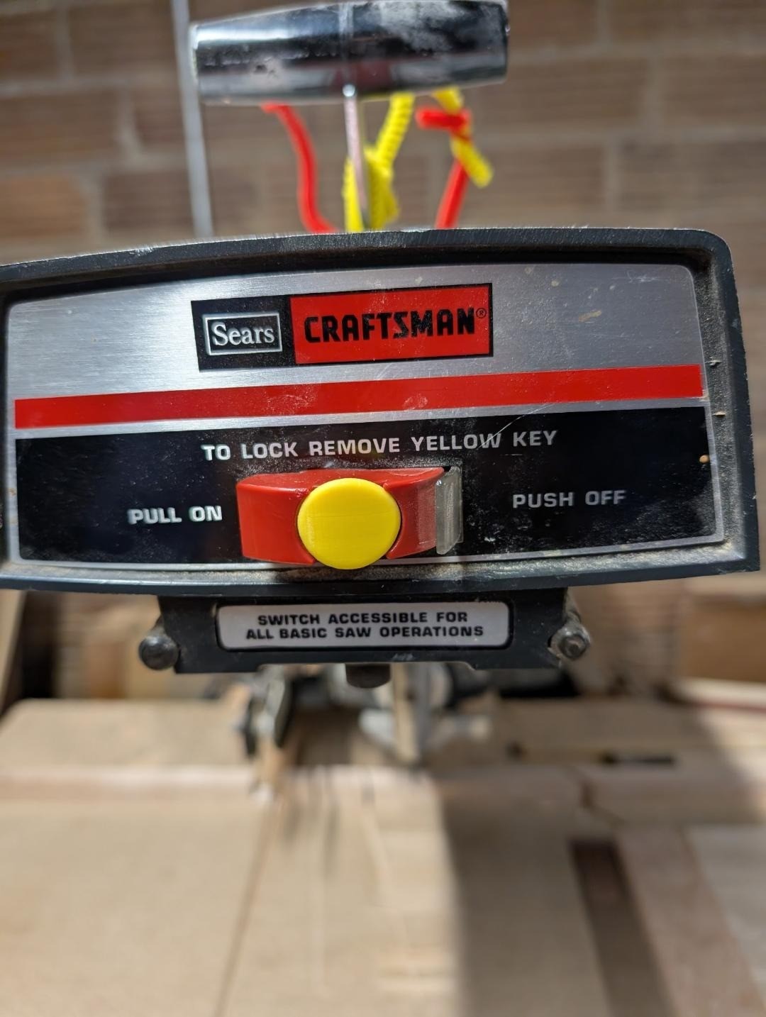 4 Sears Craftsman Yellow Safety Switch Keys Drill Press Sander Grinder Shaper