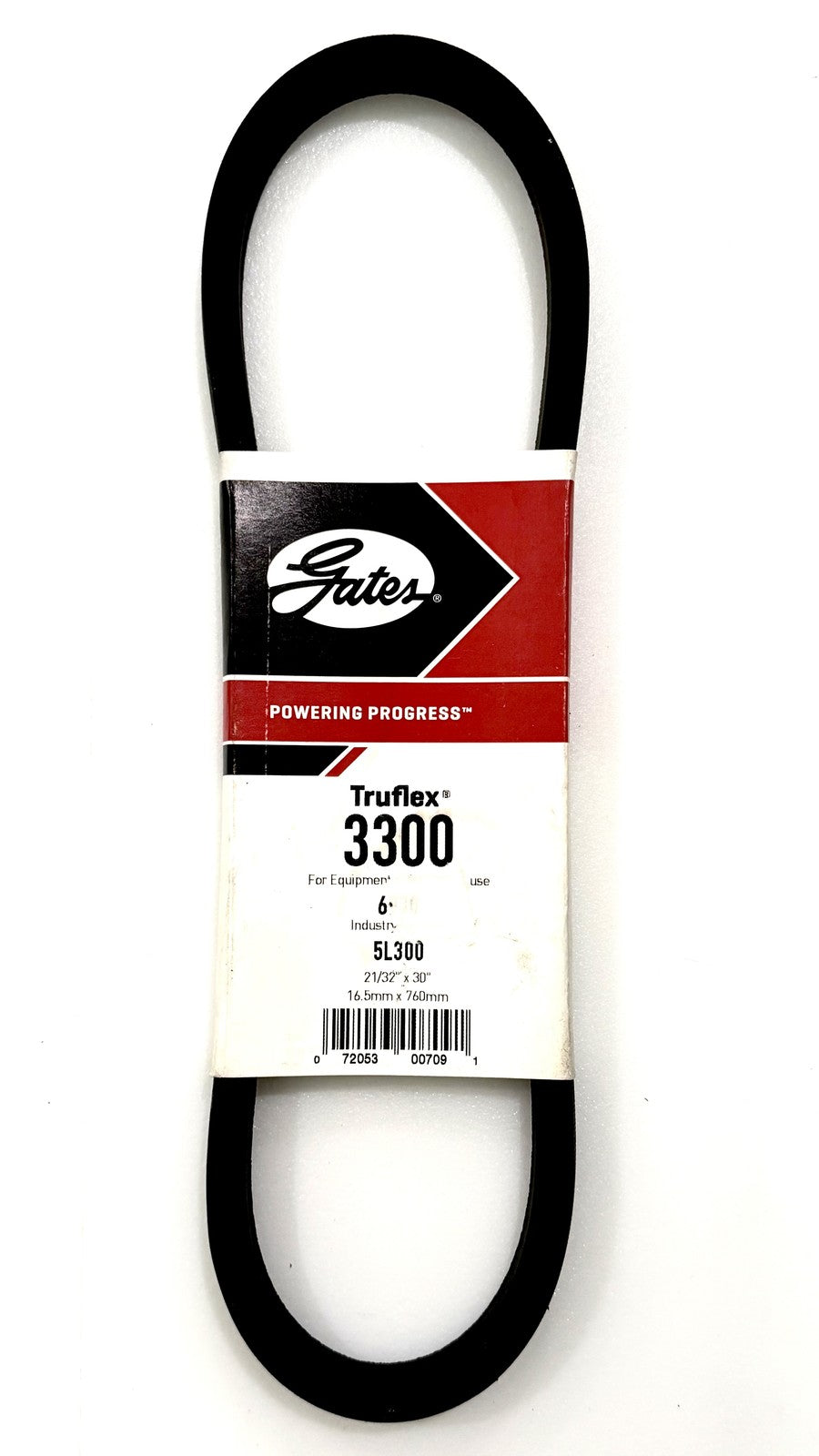 Gates Truflex 3300 V-Belt 5L300 21/32 x 30 in Wrapped EPDM Industrial Drive Belt