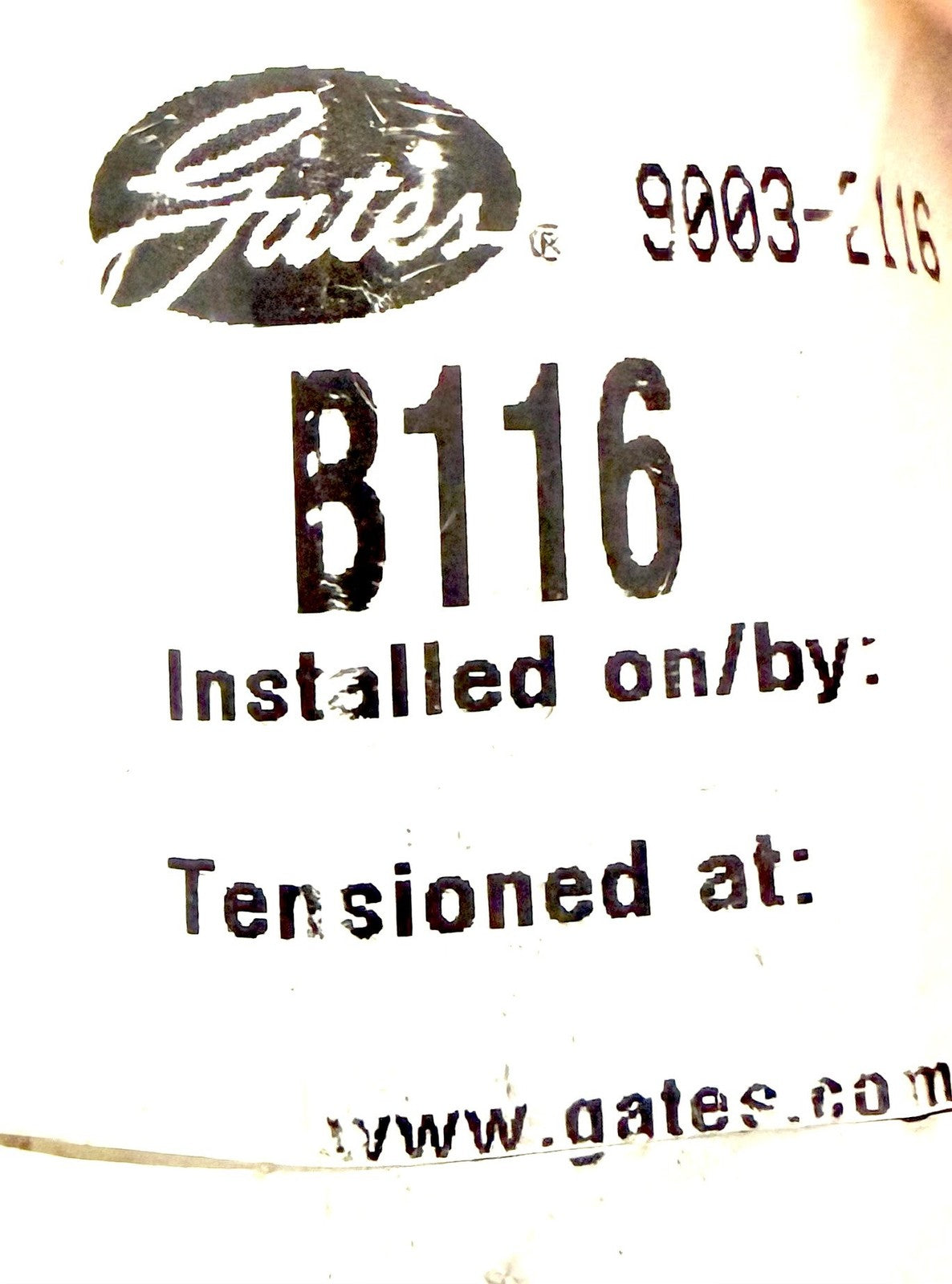 Gates B116 V-Belt Hi-Power II 21/32 x 119 in B Section Wrapped BP116 IB116 77116