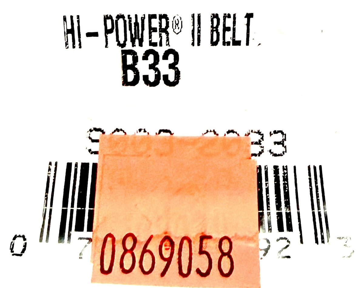 Gates B33 Hi-Power II V-Belt Wrapped B-Section 21/32 x 36in Dayco BP33 1A099 New