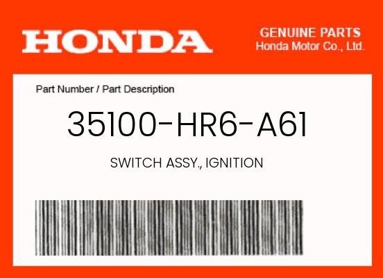 Honda OEM Ignition Switch 35100-HR6-A61 Foreman 500 Rubicon Rancher 420 4x4 ATV