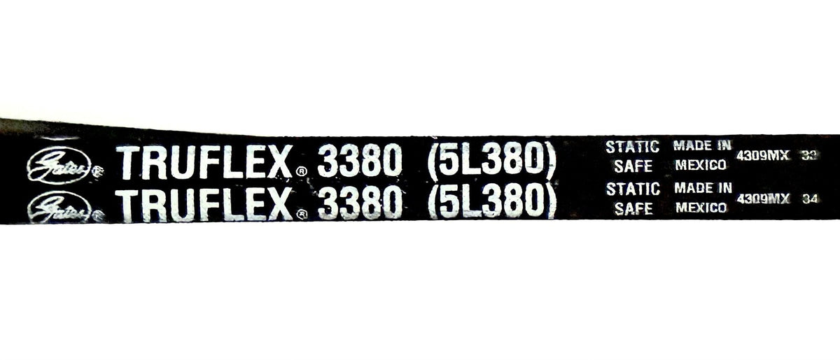 Gates 5L380 V-Belt 3380 21/32 in x 38 in EPDM FHP Wrapped Belt 8400-3380 New