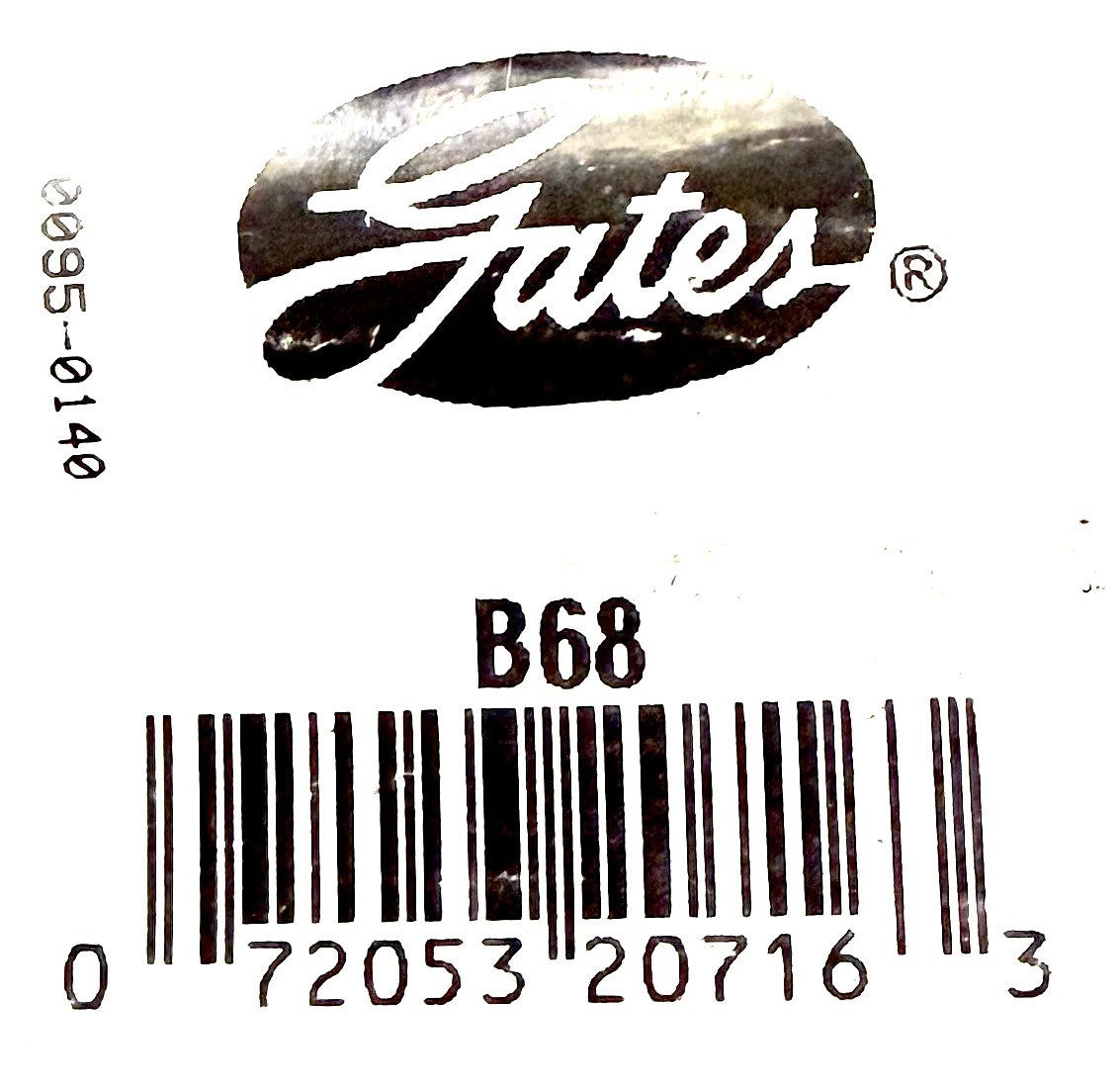 Gates B68 Hi-Power II V-Belt 21/32 x 71 in Classical Wrapped Industrial Belt New