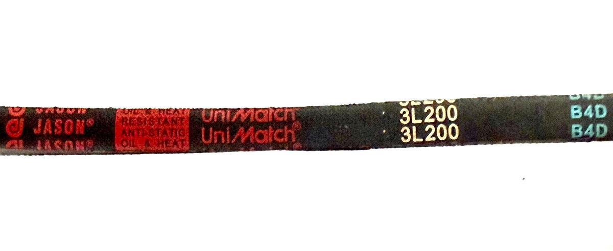 Jason UniMatch 3L200 V-Belt 3/8 in x 20 in OD FHP Oil Heat Resistant Anti-Static
