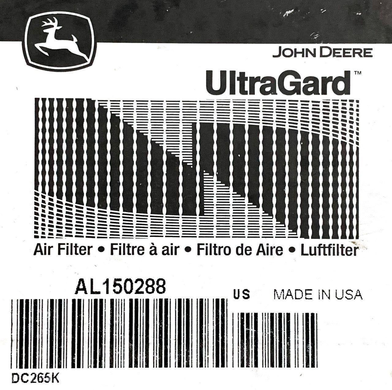Genuine John Deere AL150288 AF26155 P606121 Secondary Inner Air Filter Element
