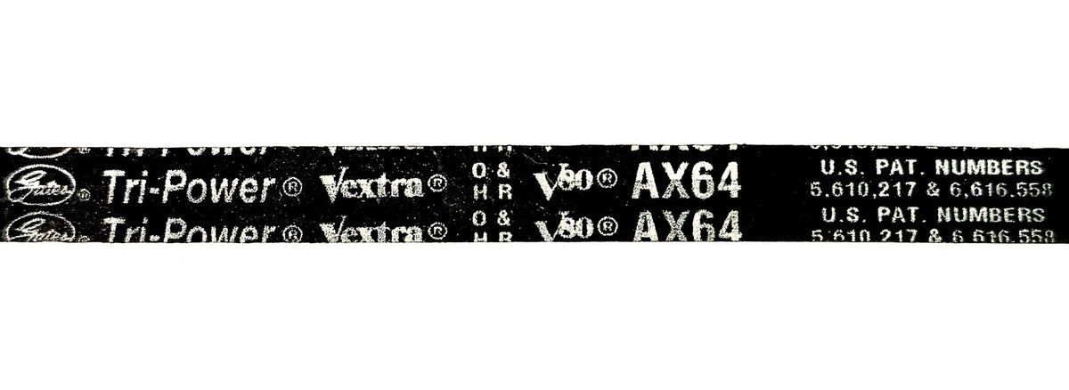 Gates AX64 Tri-Power Vextra Cogged V-Belt 1/2 x 66 in AX Section EPDM 9012-2064