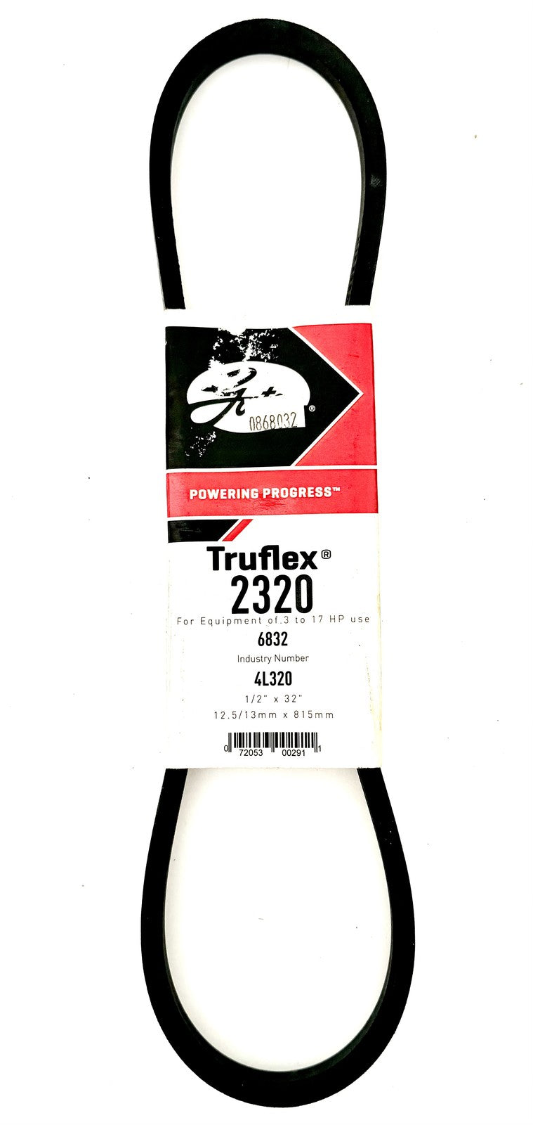 Gates Truflex 2320 V-Belt 4L320 MV723 1/2 x 32 in Wrapped EPDM Industrial Belt