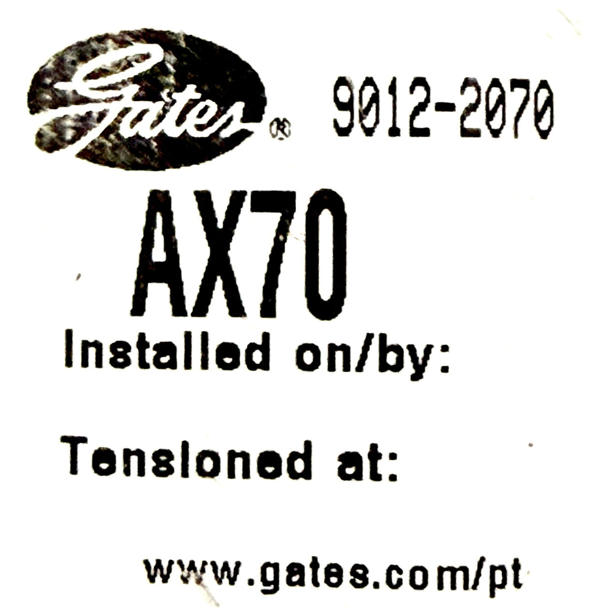 Gates AX70 Tri-Power V-Belt 1/2 x 72 in Cogged Notched Made in USA Dayton 6L248