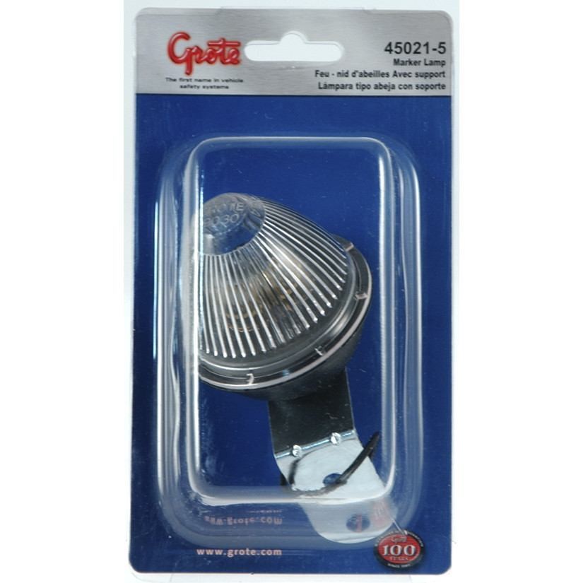 Grote 45021-5 White/Clear Beehive Side Marker Light Assembly 12V Truck Trailer