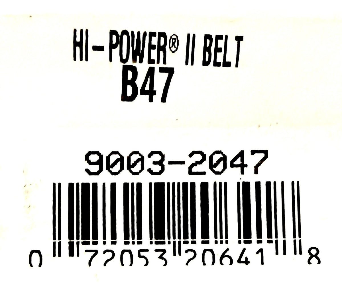 Gates B47 Hi-Power II V-Belt 5/8 x 50 Classical Wrapped BP47 IB47 77047 New (76)