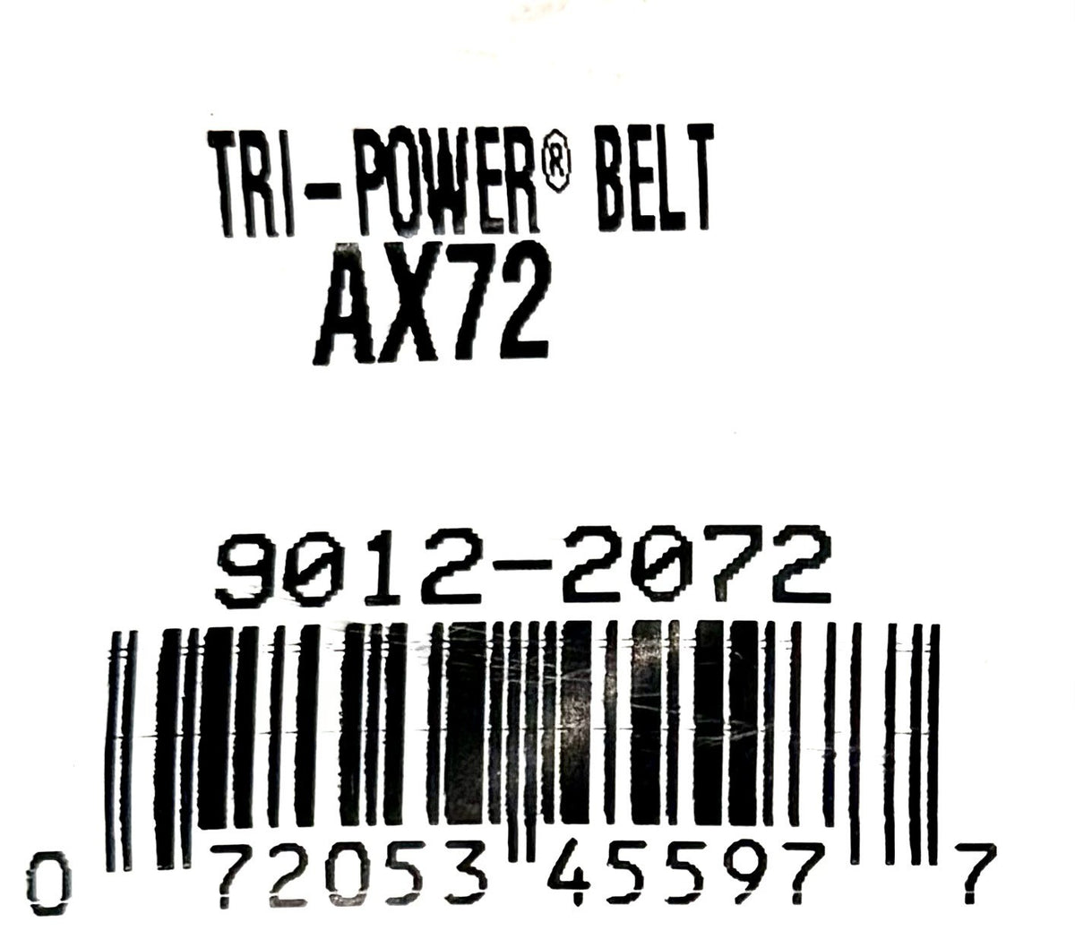 Gates AX72 Tri-Power Cogged V-Belt 1/2 x 74 in Classical Notched Oil Resistant