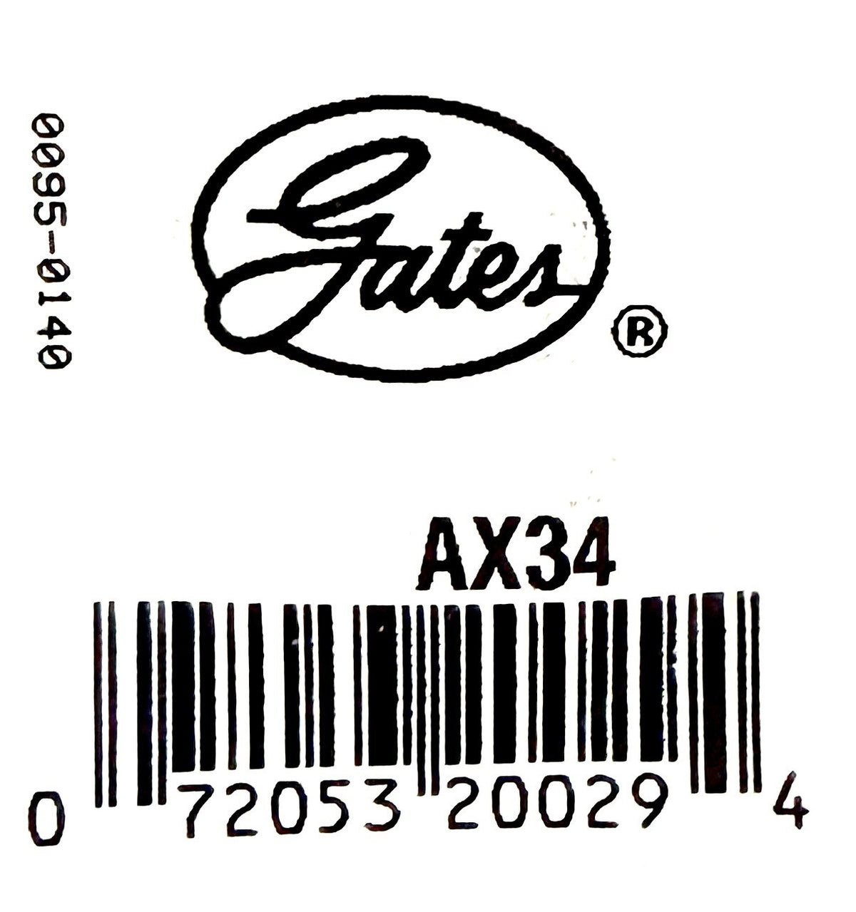 Gates AX34 Tri-Power Cogged V-Belt 1/2 in x 36 in Notched Made in USA 9012-2034