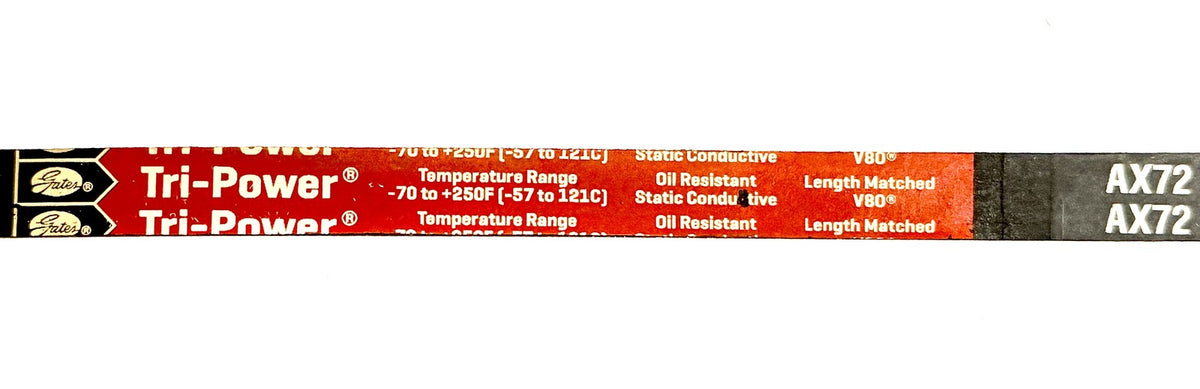 Gates AX72 Tri-Power Cogged V-Belt 1/2 x 74 in Classical Notched Oil Resistant